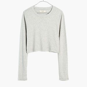 NWT Madewell Ribbed Supercrop Crewneck Long Sleeve tee